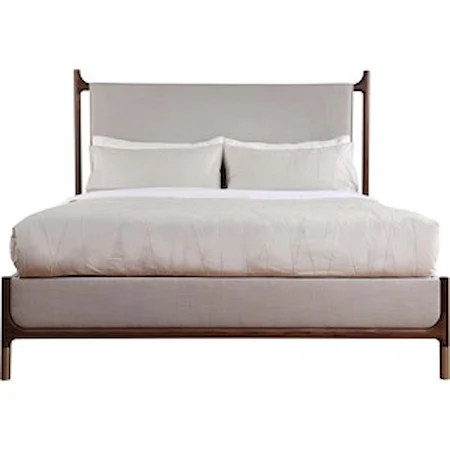 Mid-Century Modern Upholstered King Bed
